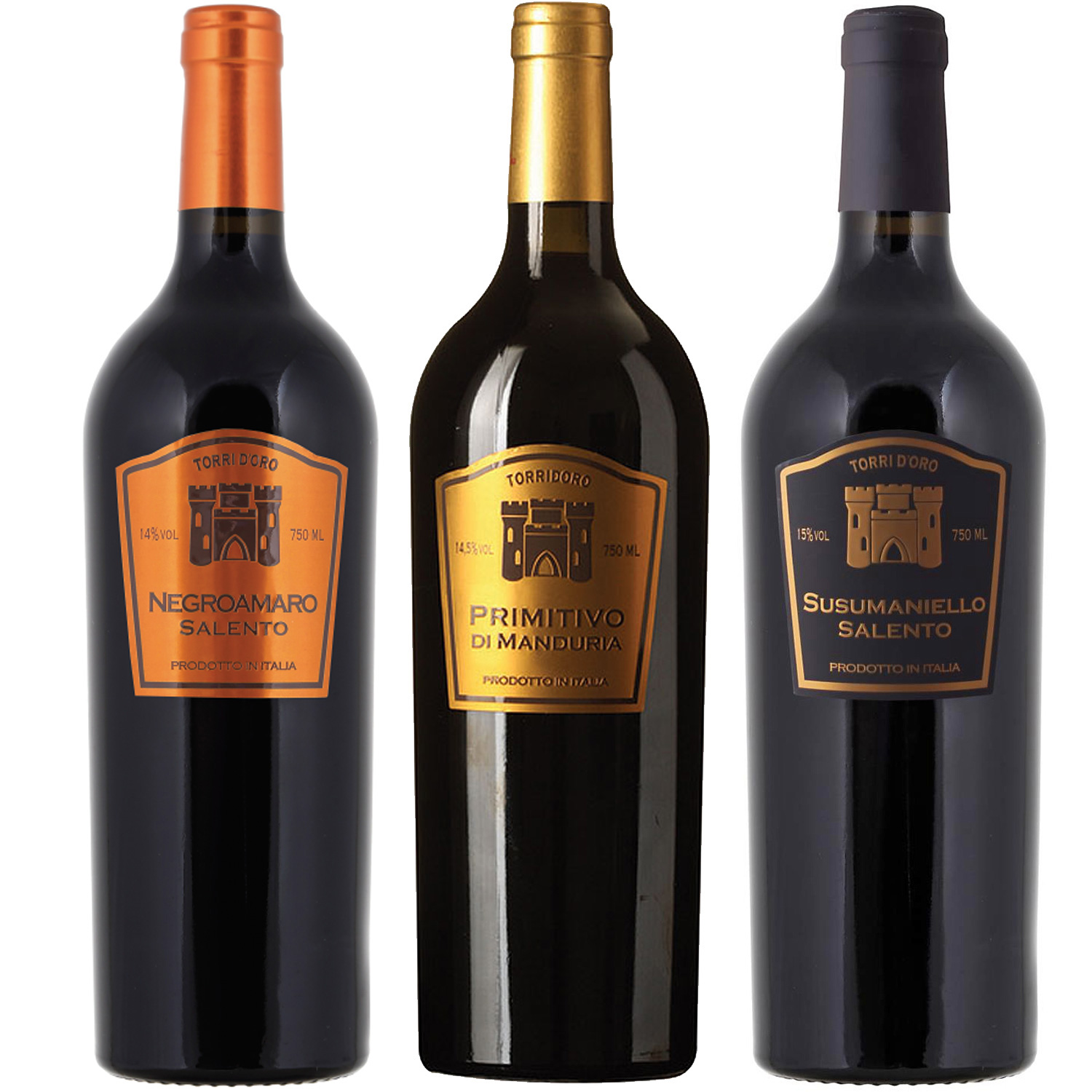 3er Paket italienische Rotweine Torri d'Oro