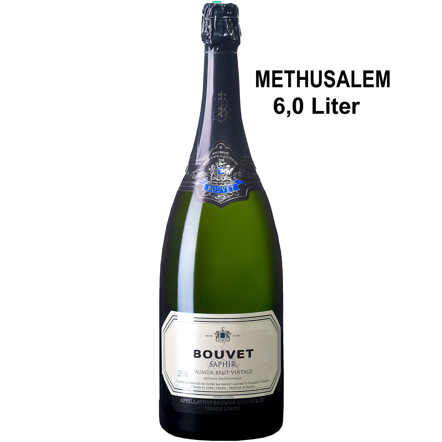 Bouvet Crémant Saumur Brut Blanc Saphir AOP Methusalem 6-Liter
