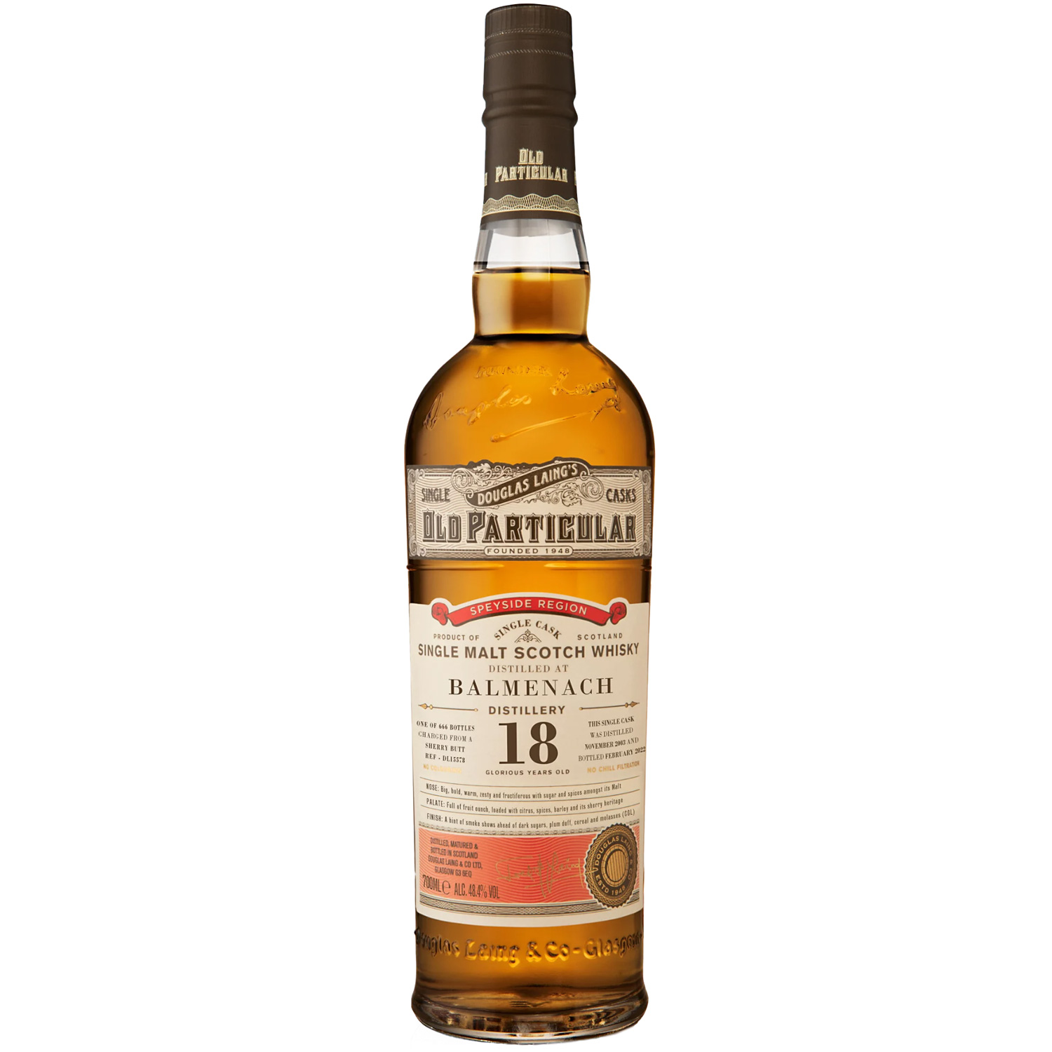 Single Malt Scotch Whisky Balmenach 18 YO Old Particular