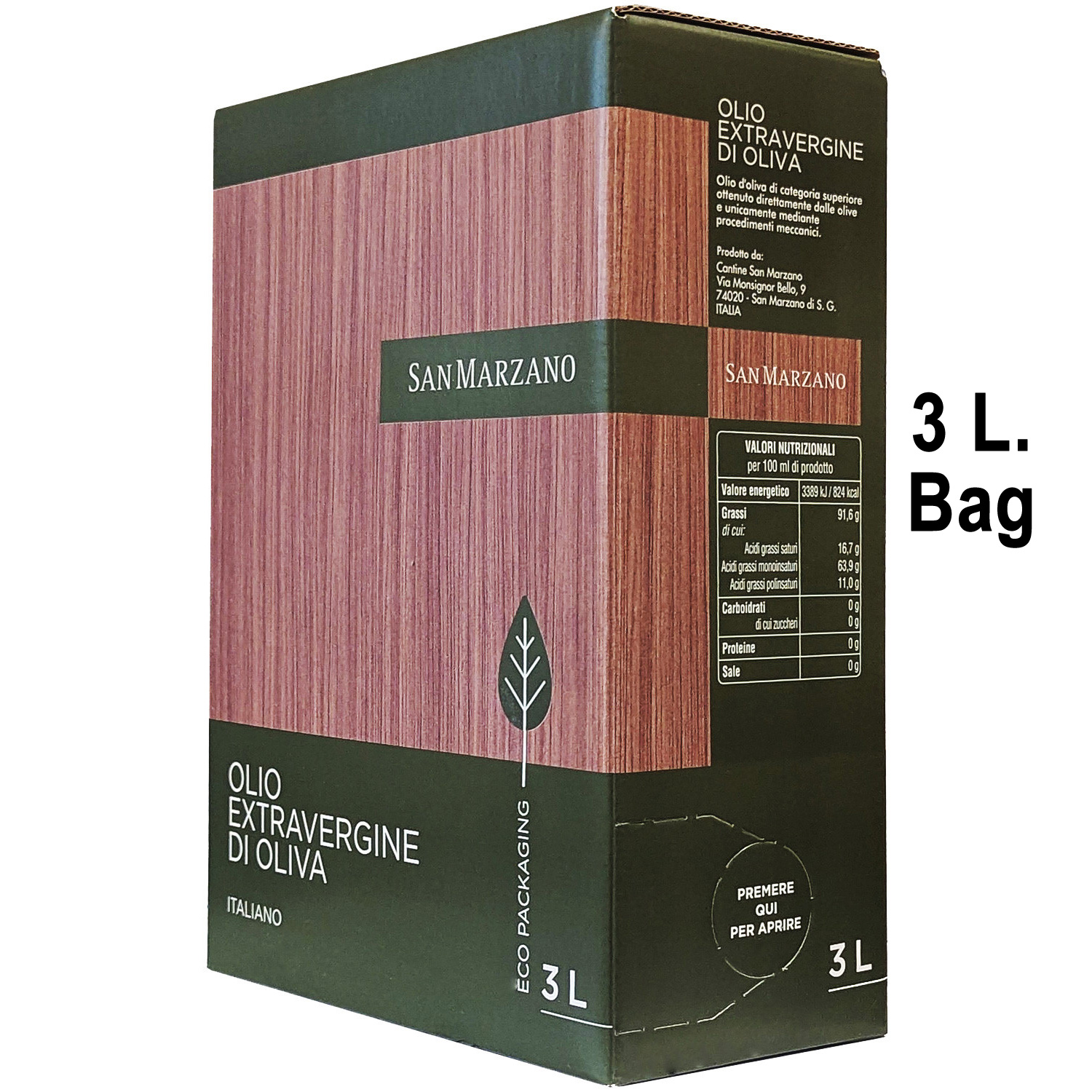 San Marzano Olio Extravergine di Oliva 3 Liter Bag
