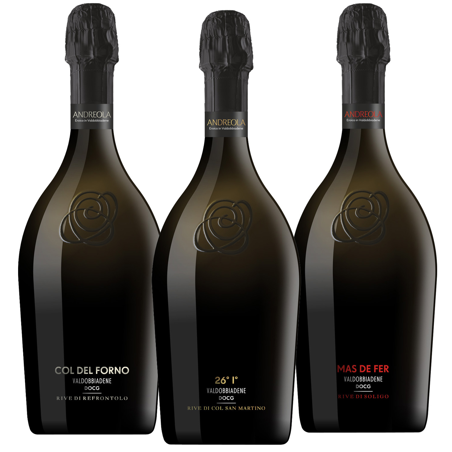 3er Paket Prosecco Andreola Valdobbiadene DOCG Rive Selection