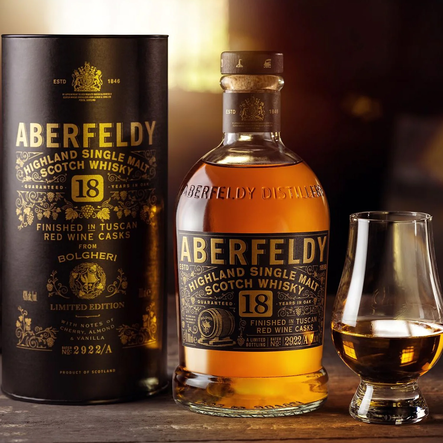 Aberfeldy 18YO Single Malt Scotch Whisky Bolgheri Italian Red Wine Casks