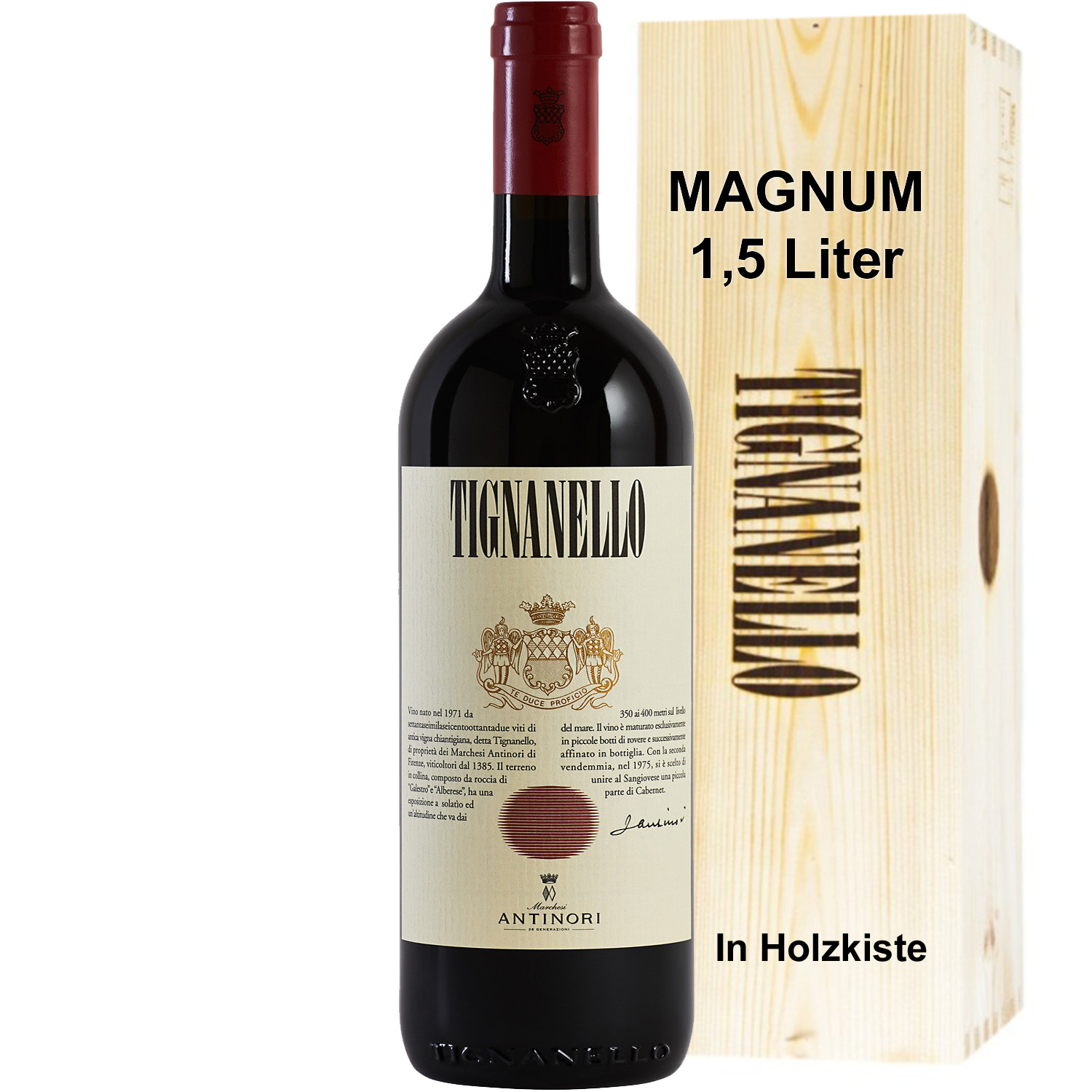Antinori Tignanello 2021 Magnum in Holzkiste