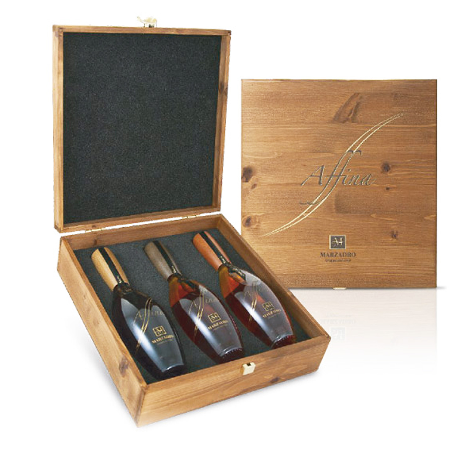 Grappa Marzadro Affina 3x35cl. Acacia, Rovere und Ciliegio